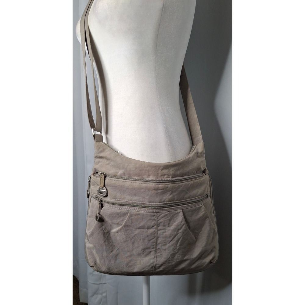Travelon Anti-Theft Crinkle Shoulder Bag Adjustable Strap Multi-Pockets *READ